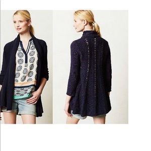 Anthropologie- navy long cardigan